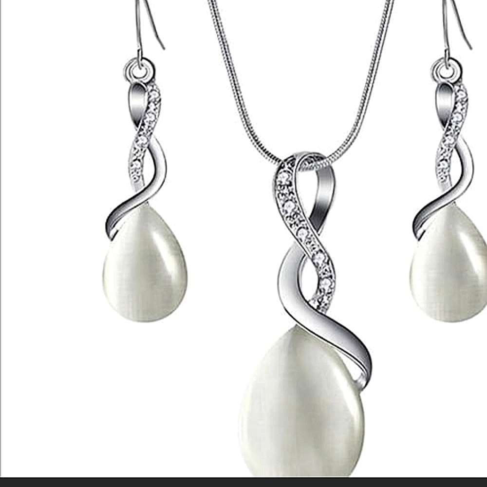 Drop Earring Necklace Jewelry Set